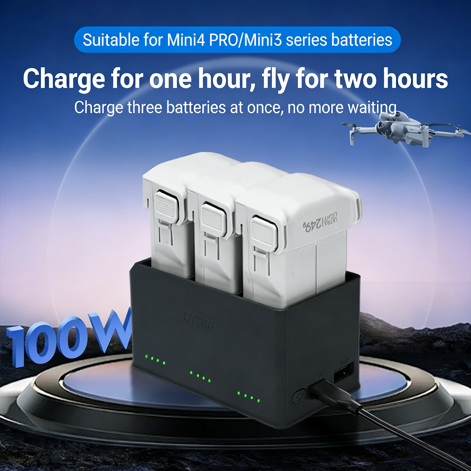 Drone Charging Hub - 미니 3/3 프로/미니 4 프로용 배터리