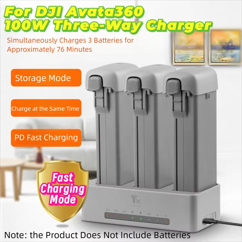 Drone Charging Hub - DJI AVATA360 드론 배터리용 3방향 고속
