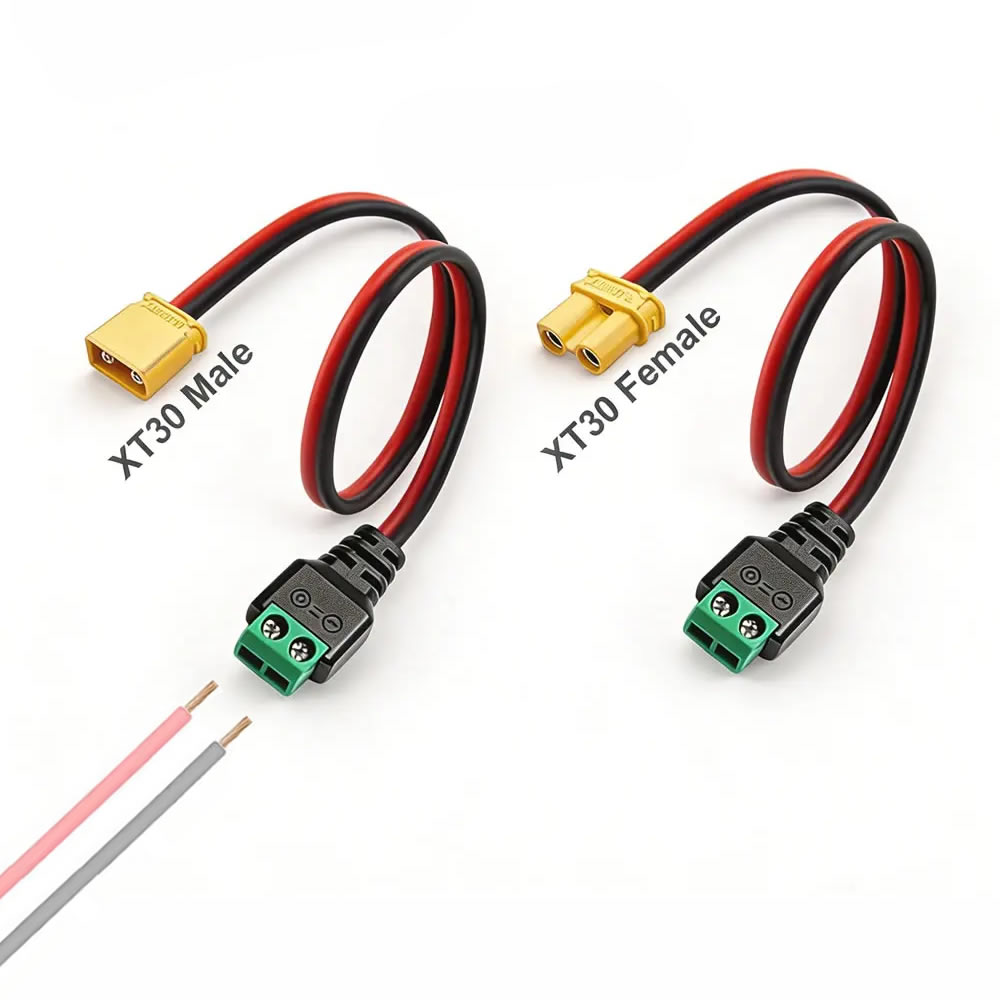 Drone Battery Adapter - XT30 남성 여성 커넥터 플러그를 무납땜