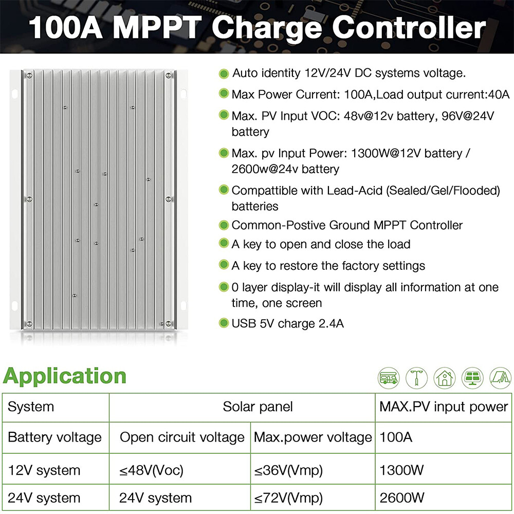 OOYCYOO MPPT 충전 컨트롤러 100A 12V/ - Drone Solar Charger 리뷰 및 가격