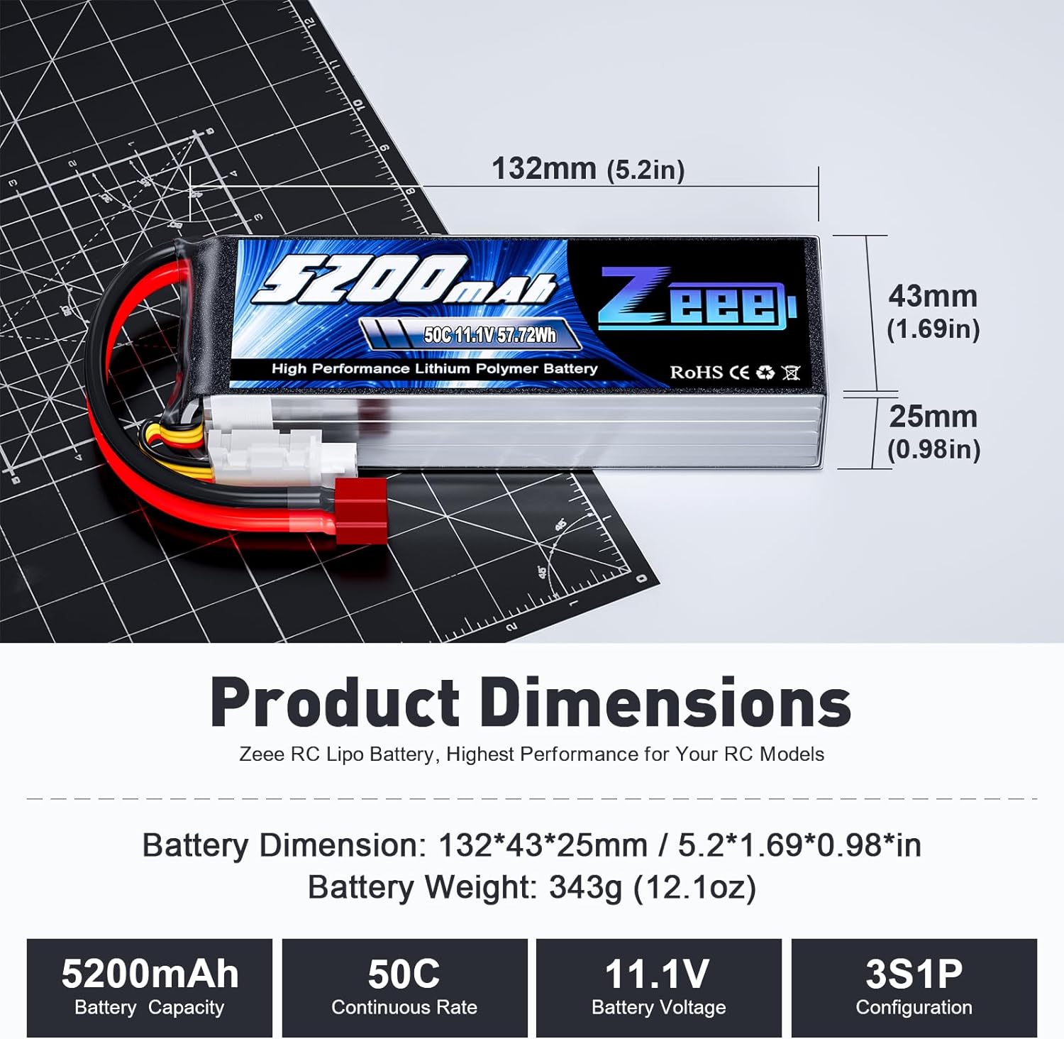 1/2 단위 Zeee 11.1V 50C 5200mAh  - Drone Joystick Cover 리뷰 및 가격